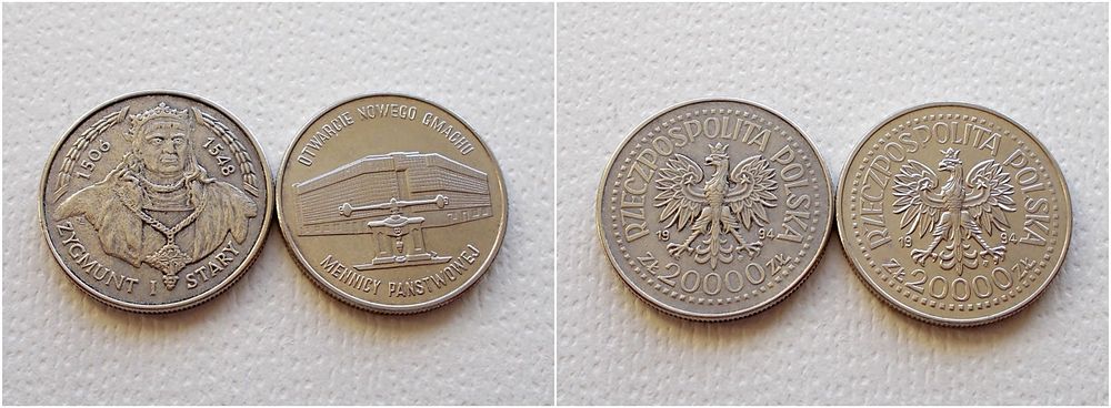 Zestaw 2 monet z 1994 r