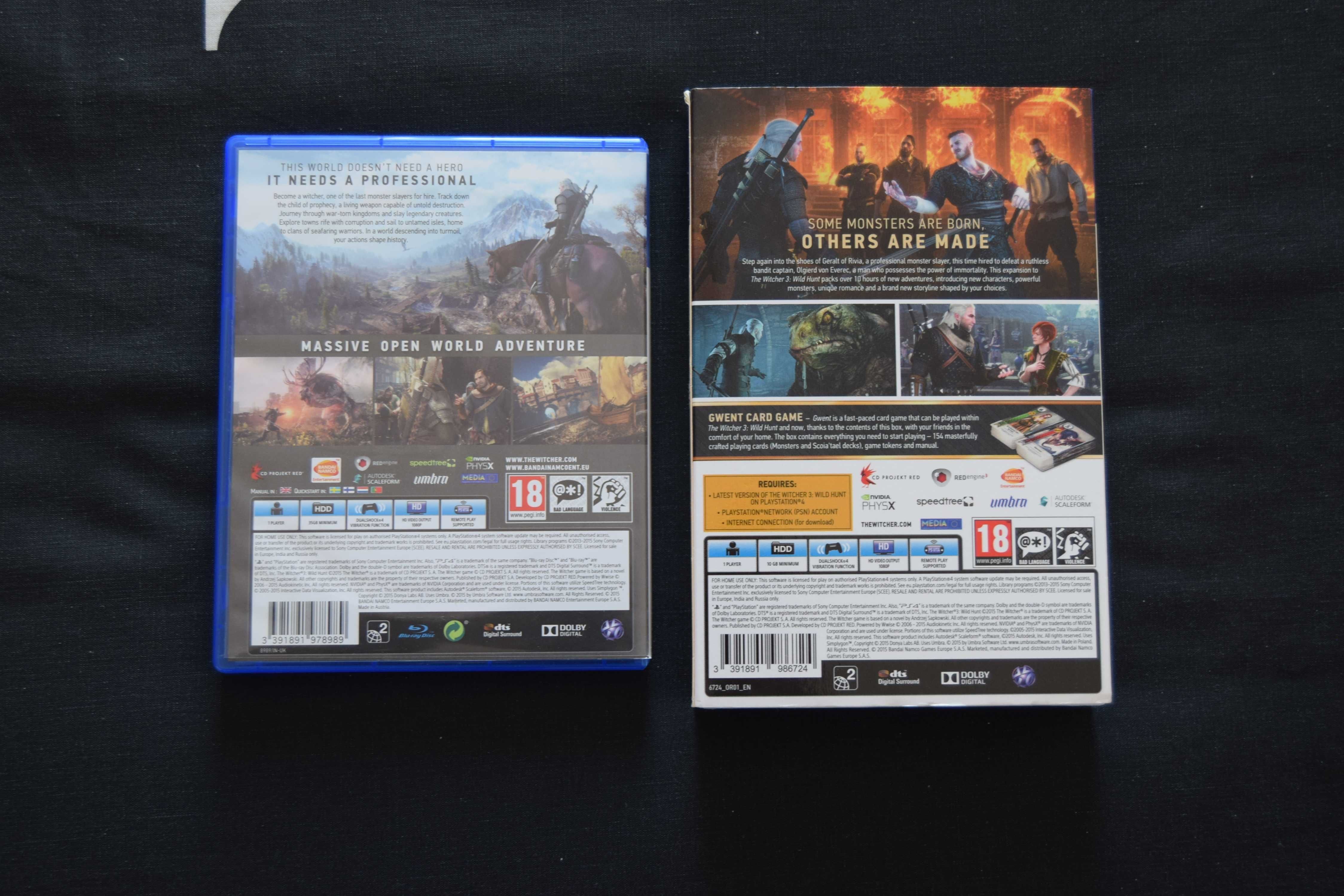 Jogo PS4 The Witcher 3 e Gwent Deck (Hearts of Stone)