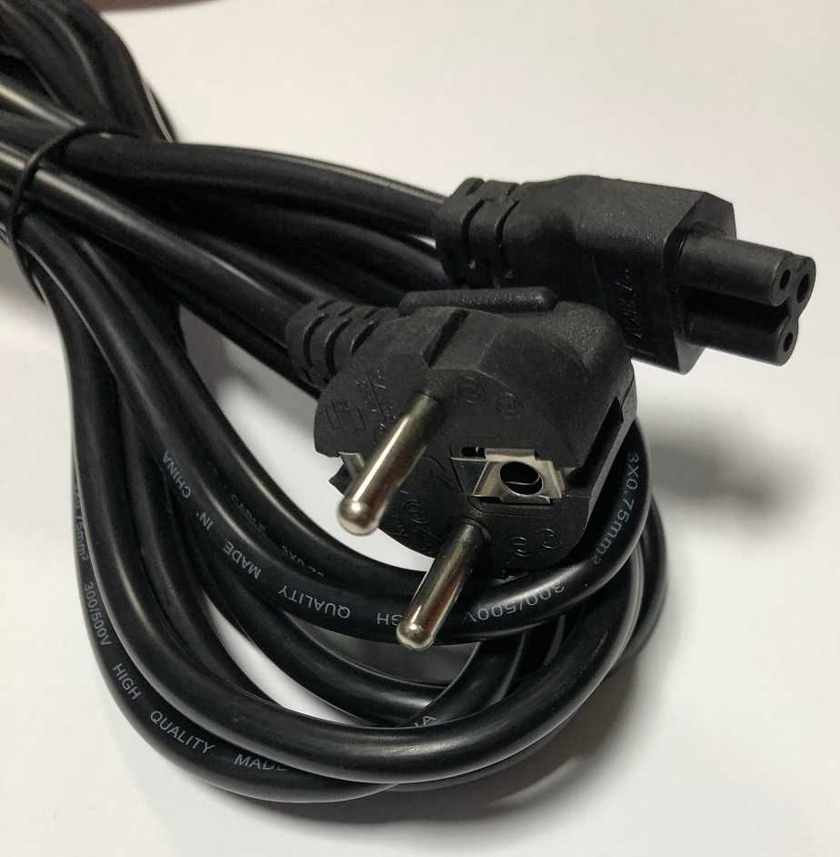 Kabel zasilający Koniczynka Laptop Zasilacze 5m * Solidny Przewód