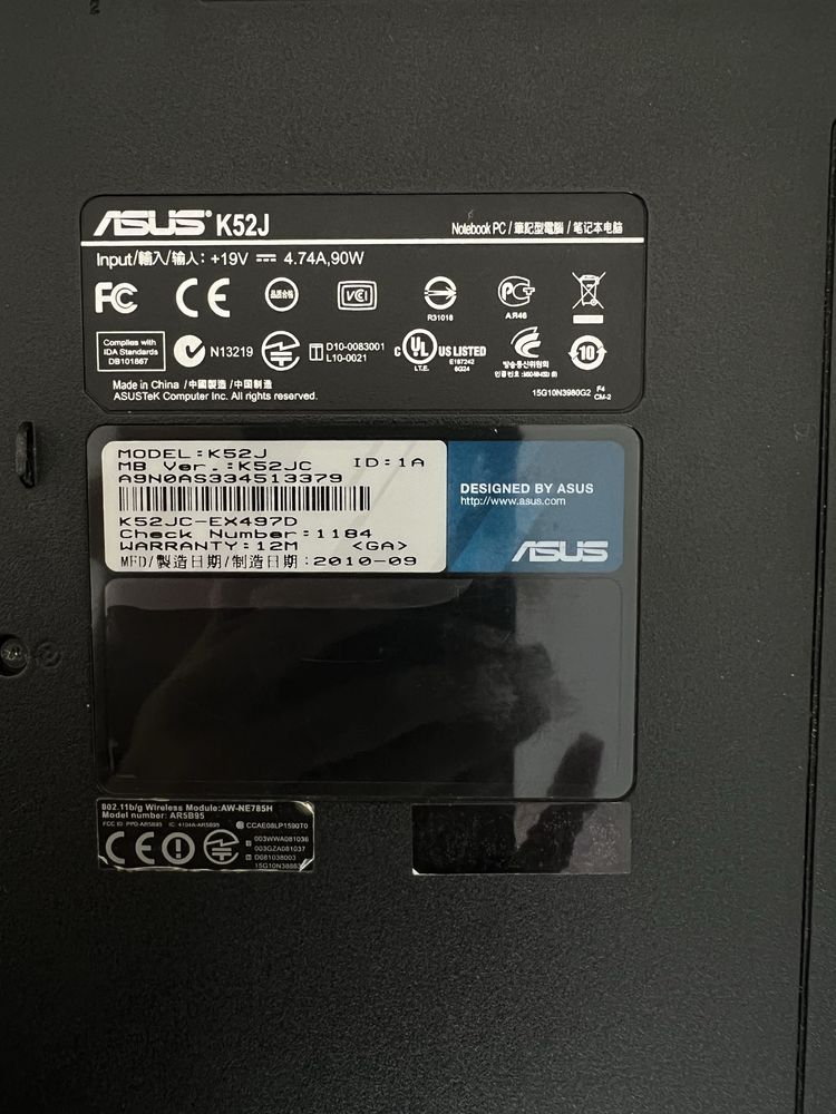 Ноутбук ASUS K52J (робочий) 2010
