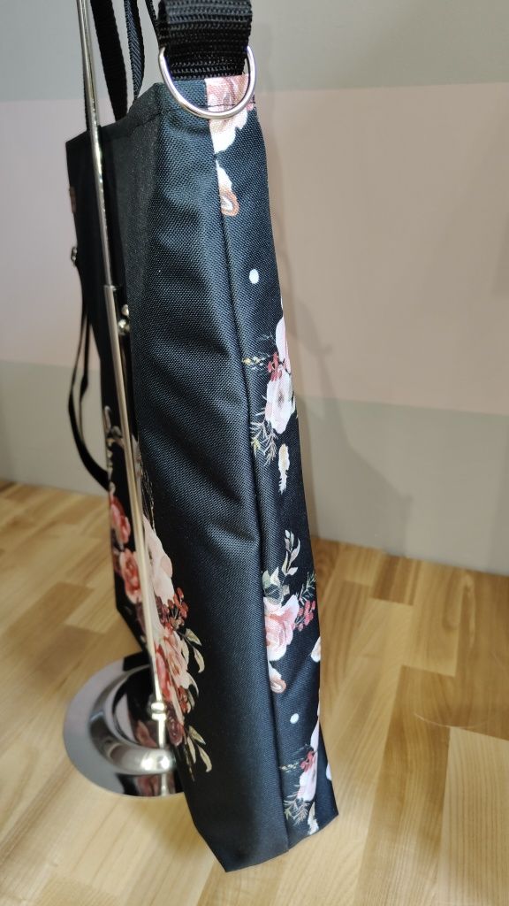 Torebka jednorożec i kwiaty torba z jednorożcem HandMade duża torba