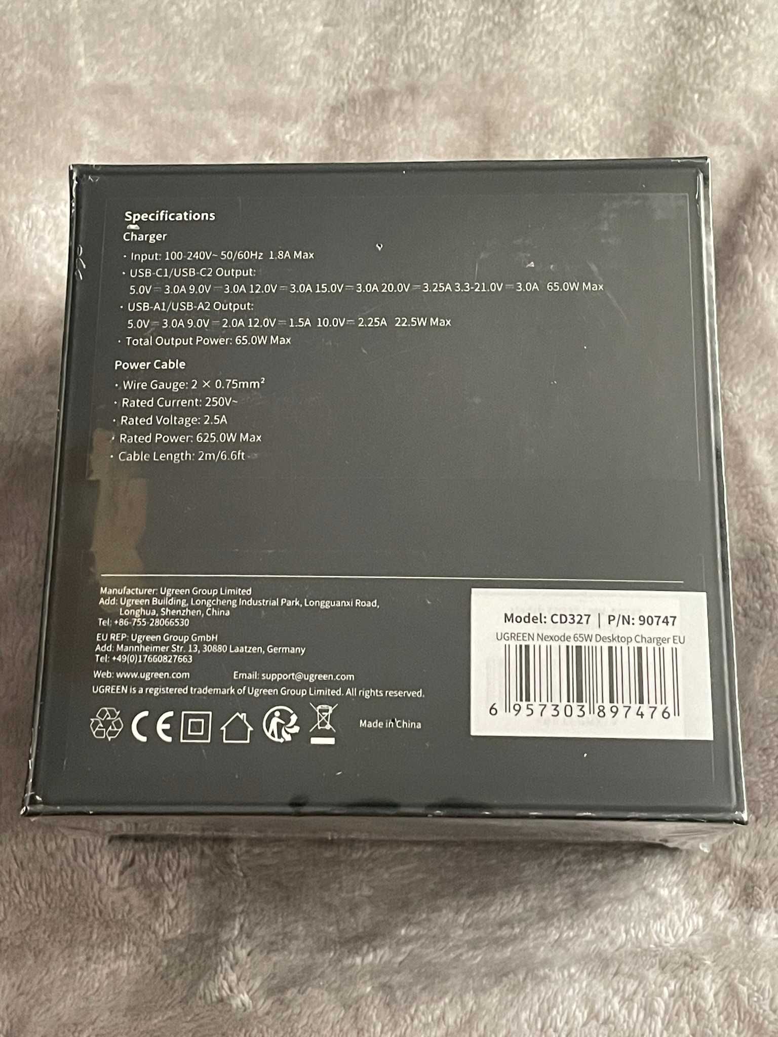 Ładowarka sieciowa UGREEN CD327 Nexode    NOWA    Zafoliowana