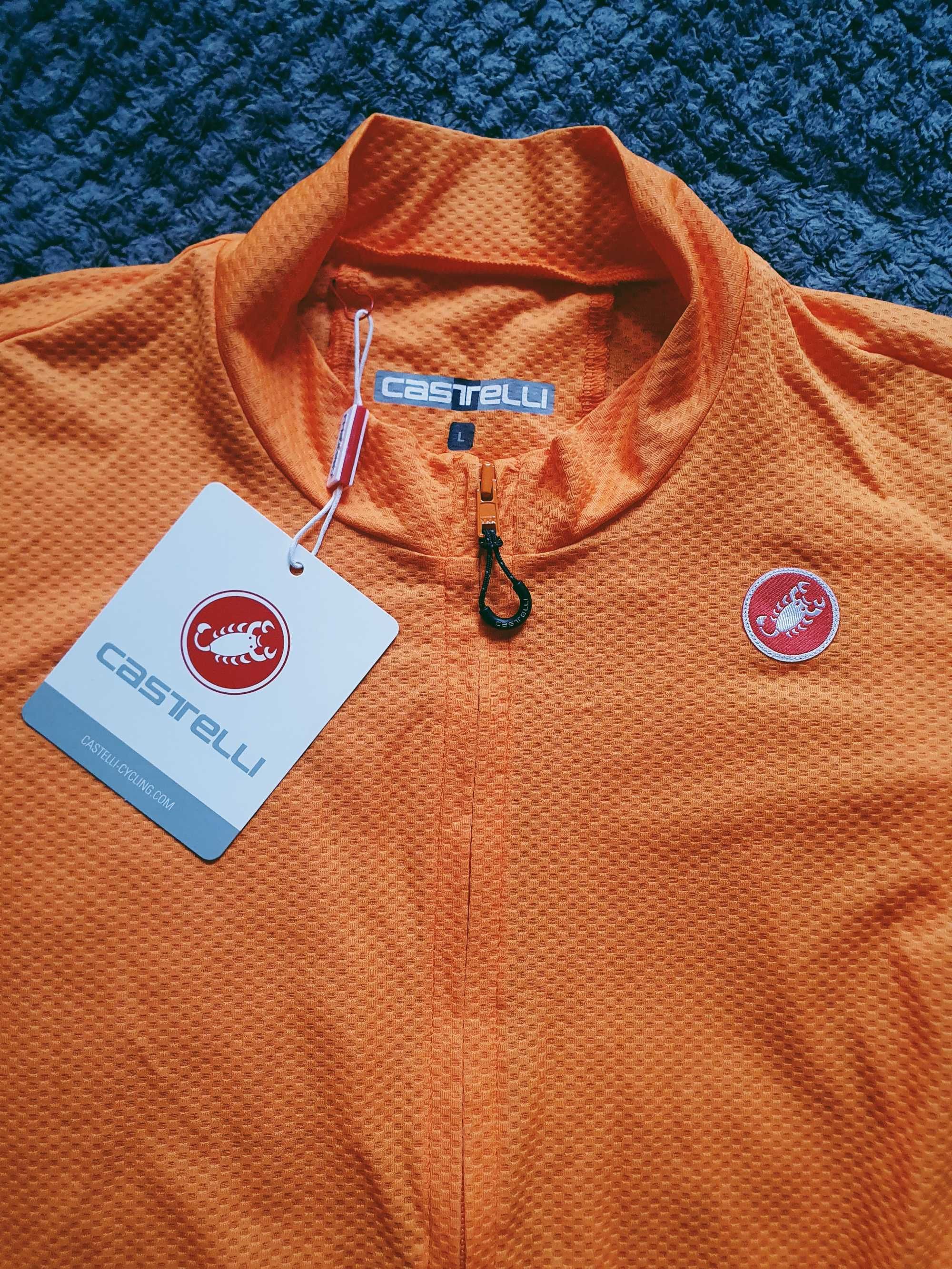 Koszulka kolarska Castelli Endurance Elite, pop orange, rozmiar L,