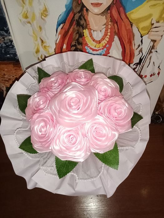 Букети з атласної стрічки.