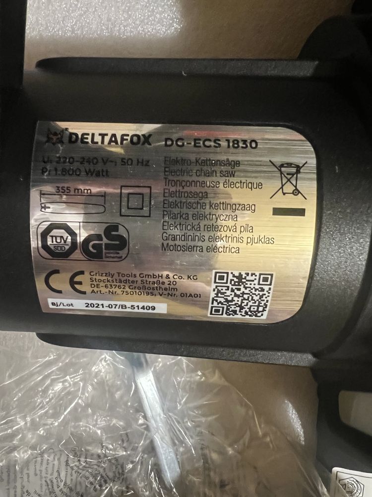 Piła łańcuchowa 1800W Deltafox DG-ECS 1830