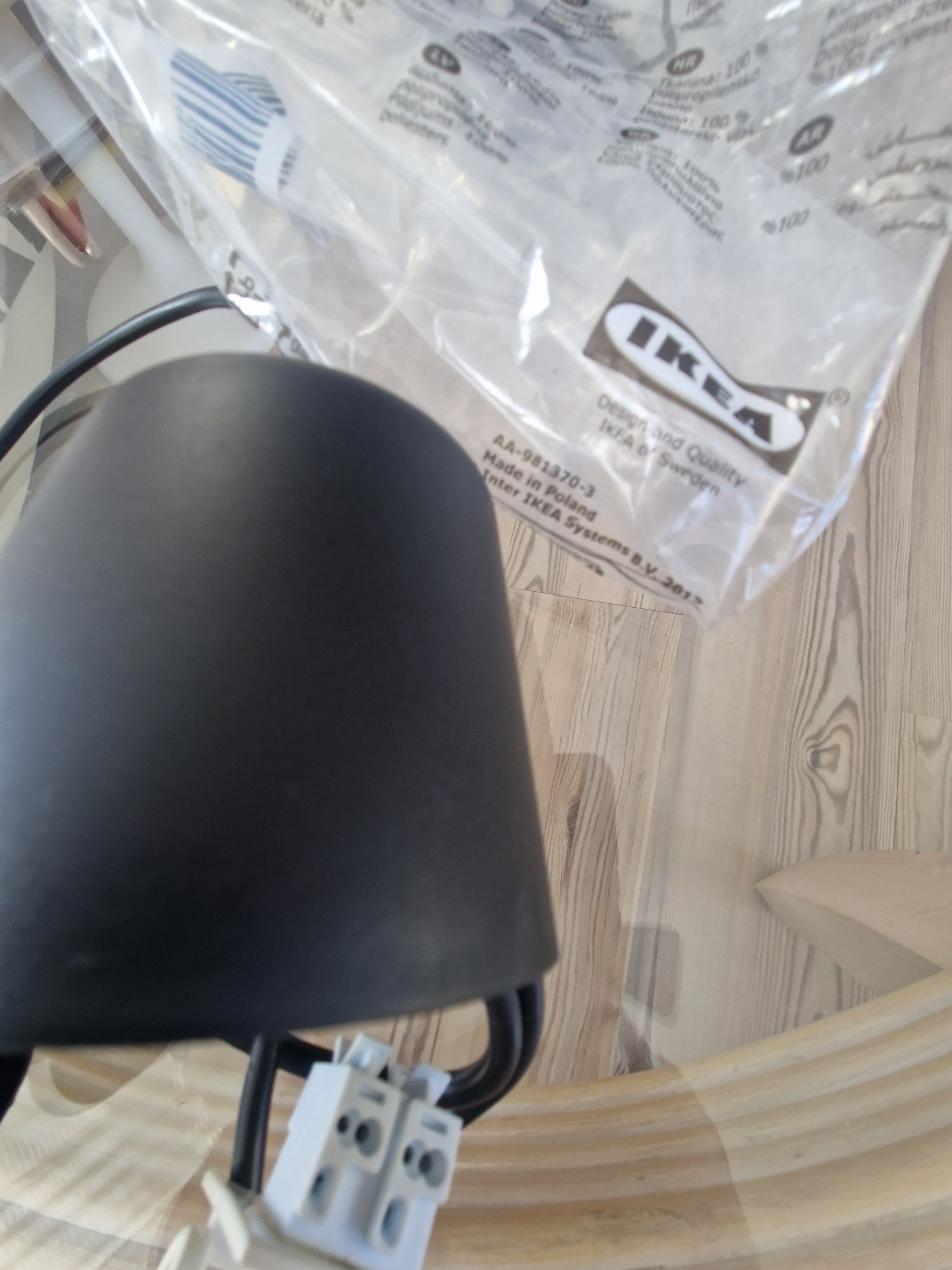 Ikea hemma , oprawka z kablem , czarna , używana