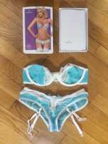 Костюм медсестры S/M Obsessive 834-CST-6 голубой бюстгальтер + трусики