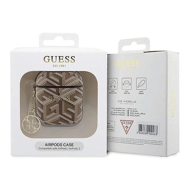 Etui Guess GCube Charm na AirPods 1/2 - brązowe