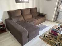 Sofá-Cama 2,60m x 1,60m com Baú e 2 Puffs – Usado em Ótimo Estado
