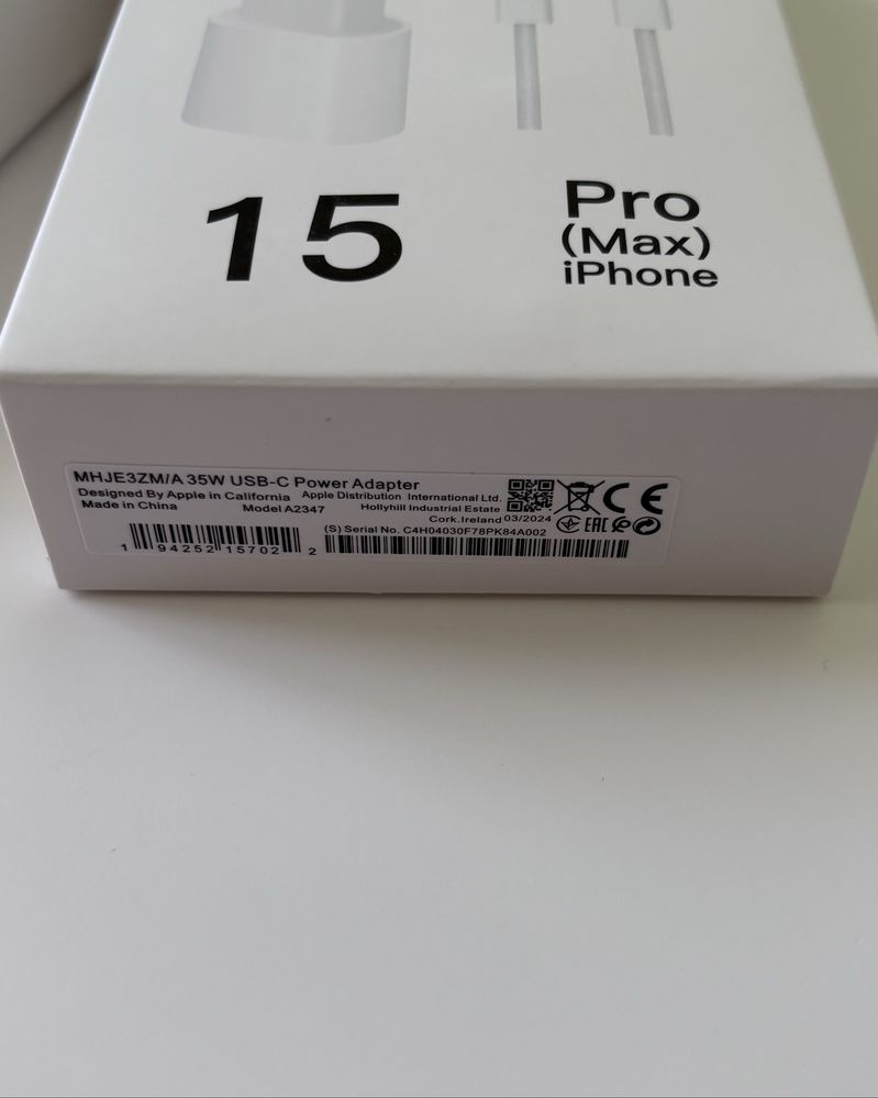 Оригинал комплект Быстрой зарядки iPhone 15 16 35w Apple USB C type с
