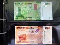 ZESTAW 2 Banknoty Kolekcja UGANDA Unc