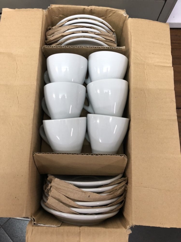 Chávenas de café brancas conjunto de 12 novas