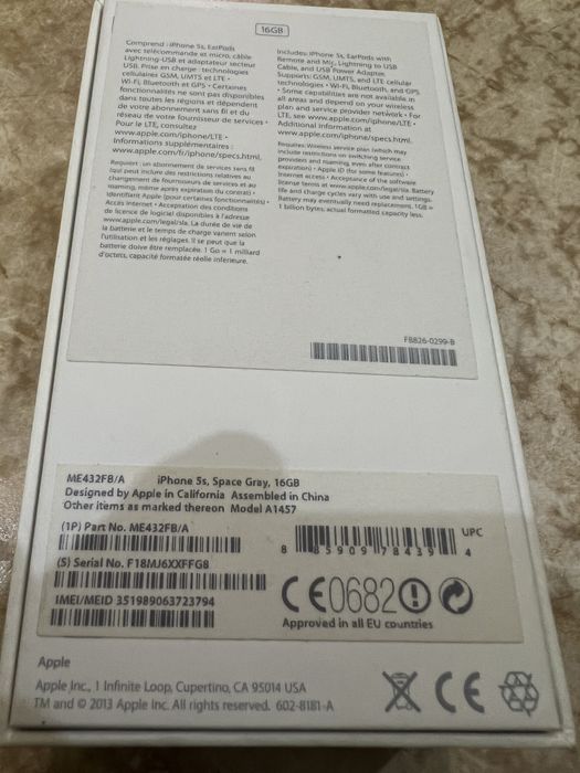 iPhone 5s 16gb Стан робочий, на запчастини або для користування