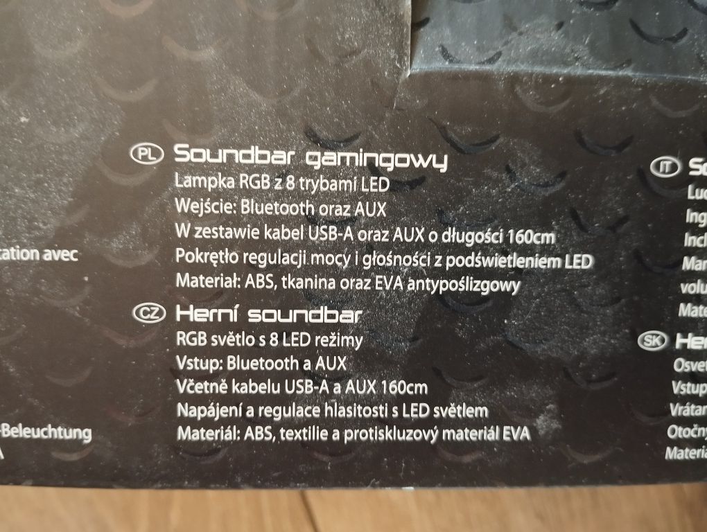 Soundbar gamingowy głośnik RGB LED do komputera