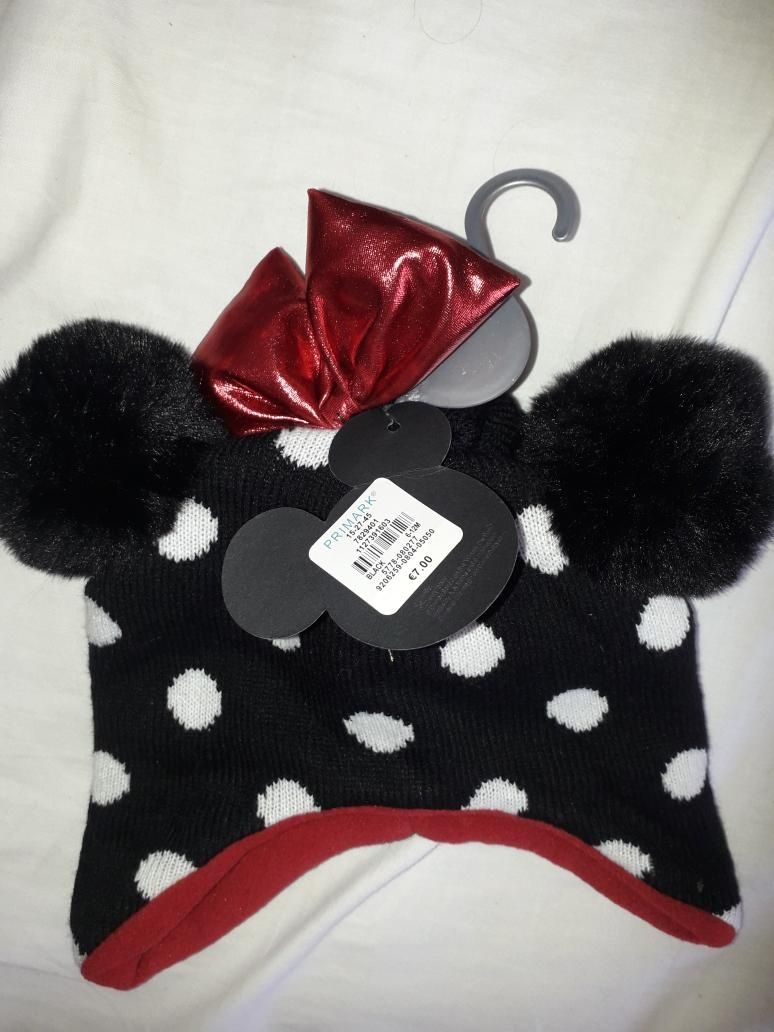 Gorro  Minnie 6 a 12 meses e 12 24meses e 24 36meses