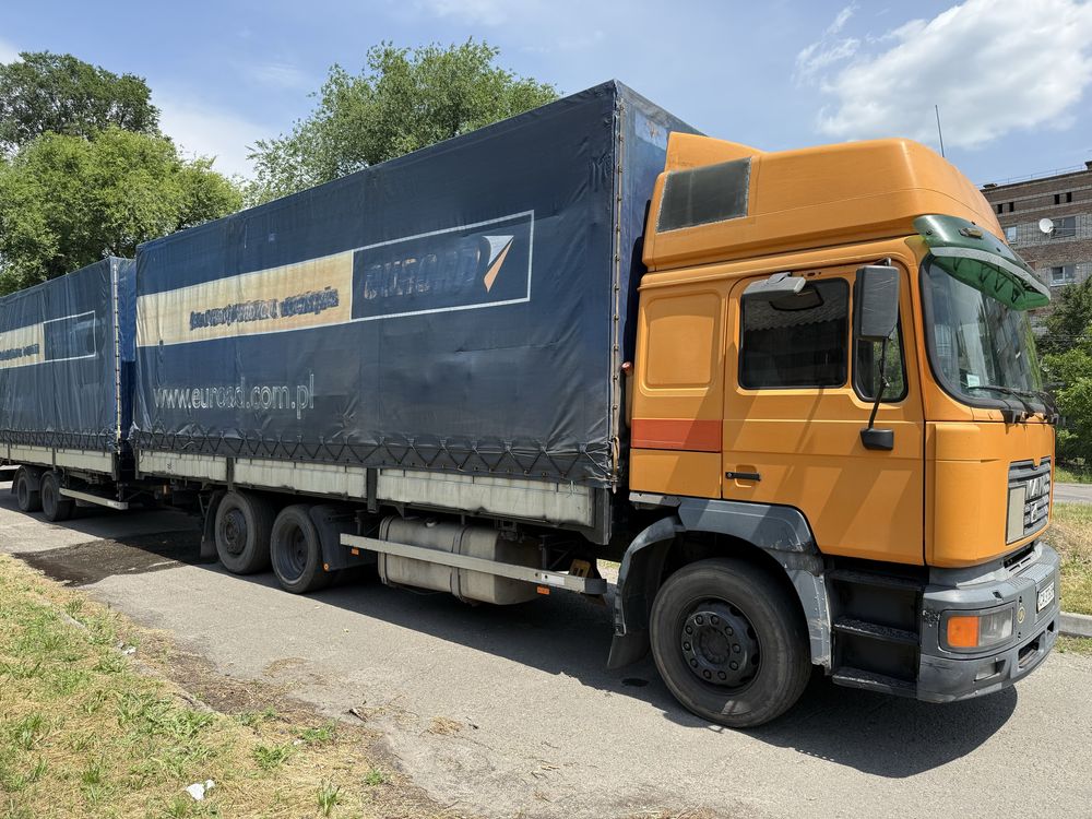 MAN 23.414 2001р 22т 120кубів бортовий тентований МАН
