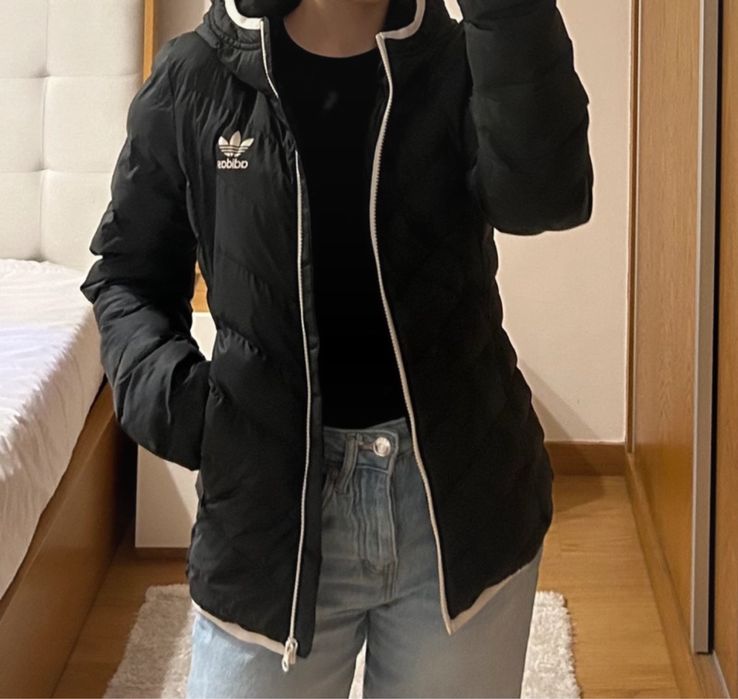 Casaco Adidas Preto e Branco