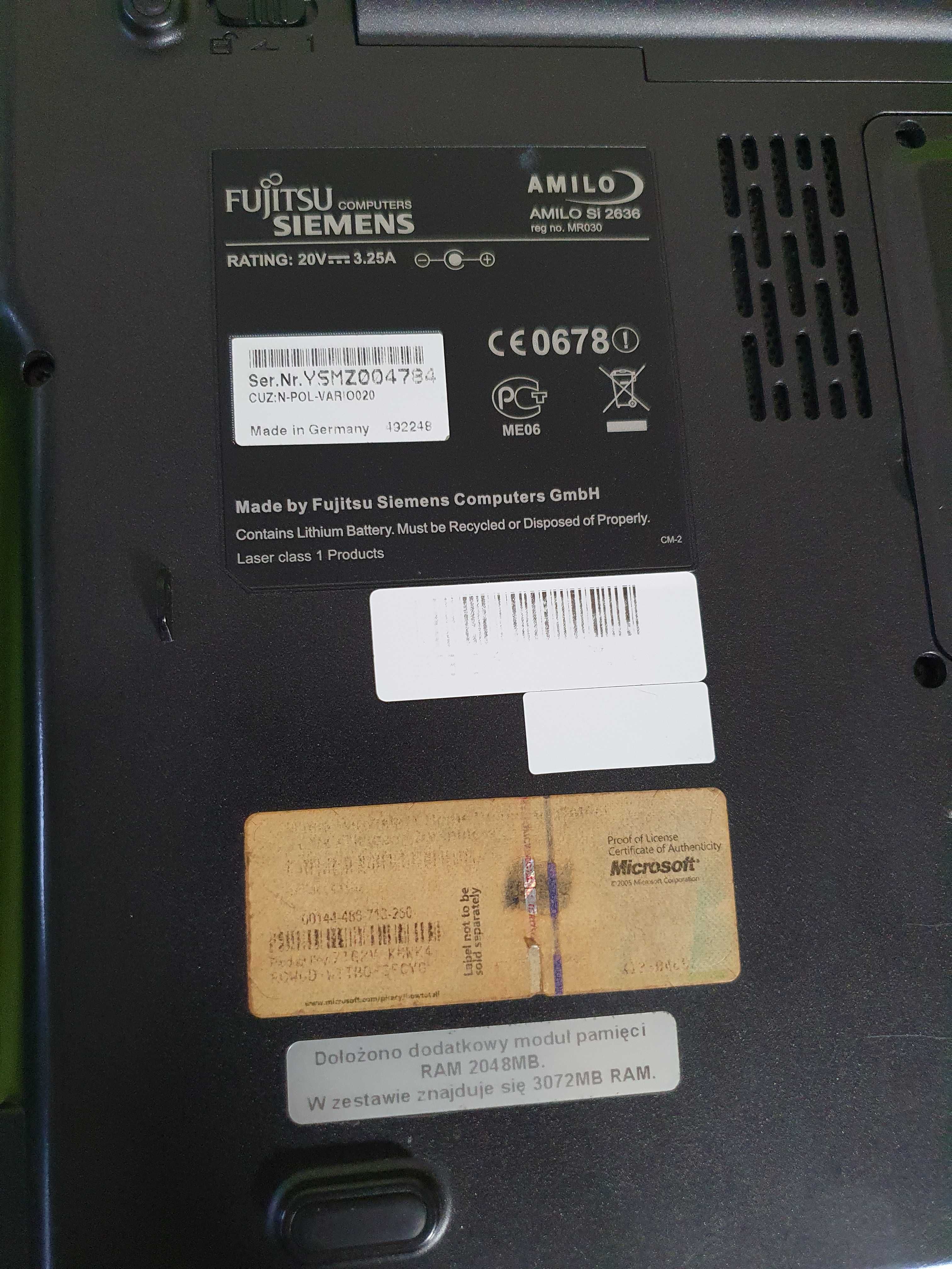 Fujitsu Siemens Amilo Si2636 NA CZĘŚCI