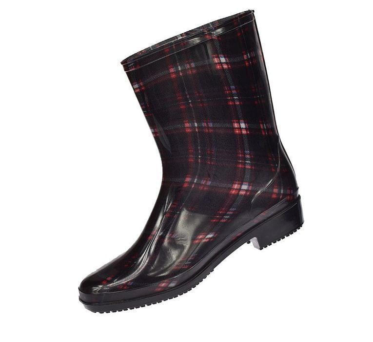 Kalosze damskie gumowce krata gumiaki ANX-01 BK-RD rozm. 37