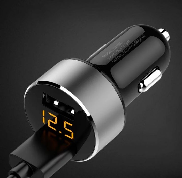 Автомобильное зарядное USB / Адаптер питания USB / Вольтметр