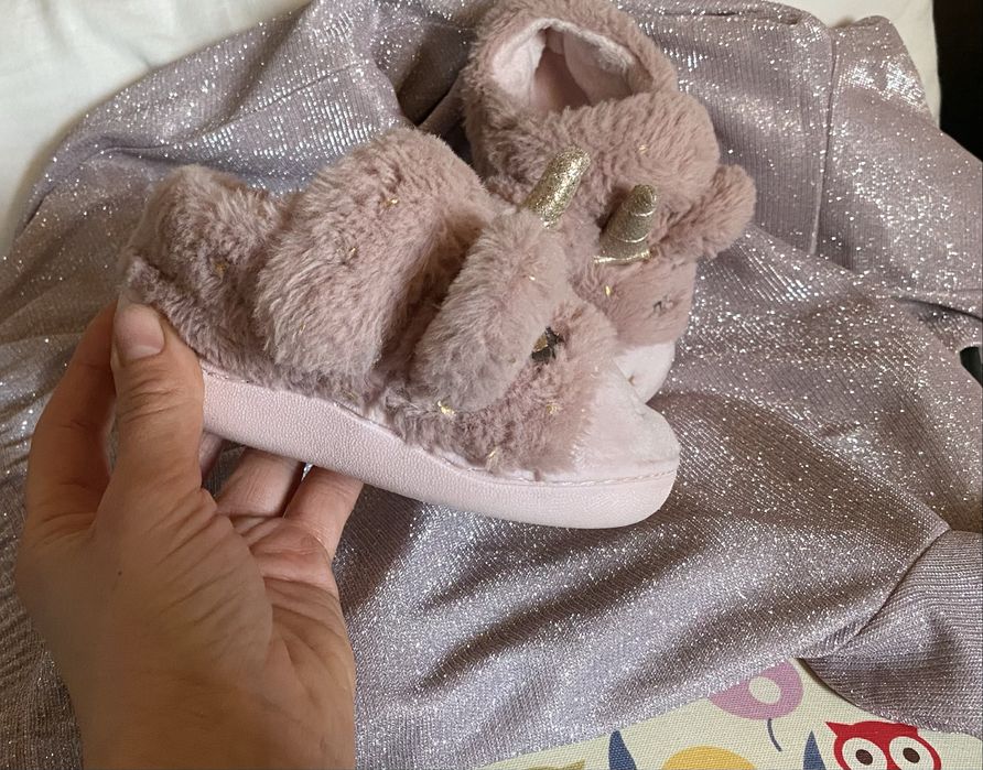 Тапочки єдинороги 24 розмір. Капці. Тапки для дівчинки. 14.5 см.