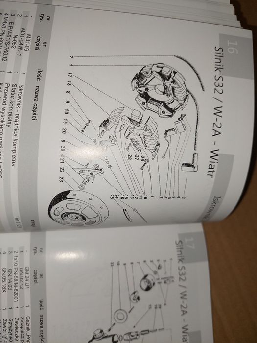 Instrukcja obsługi katalog czesci rama silnik s32 s34 shl m11