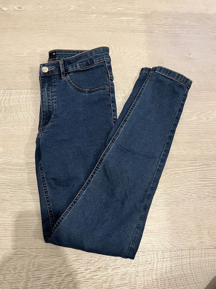 Paczka paka ubrań spodnie skorzane jeansy Nowe