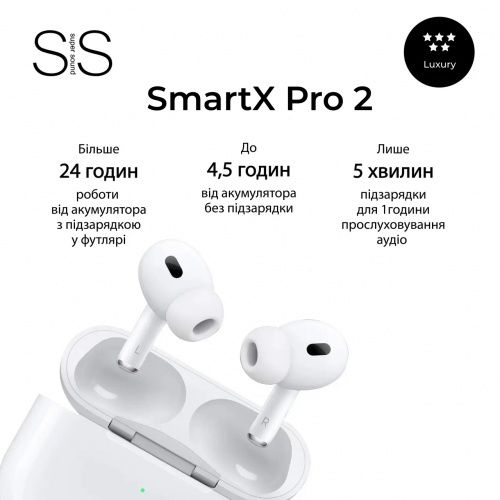 Беспроводные наушники SmartX Pro 2 Luxury вакуумные, шумоподавление