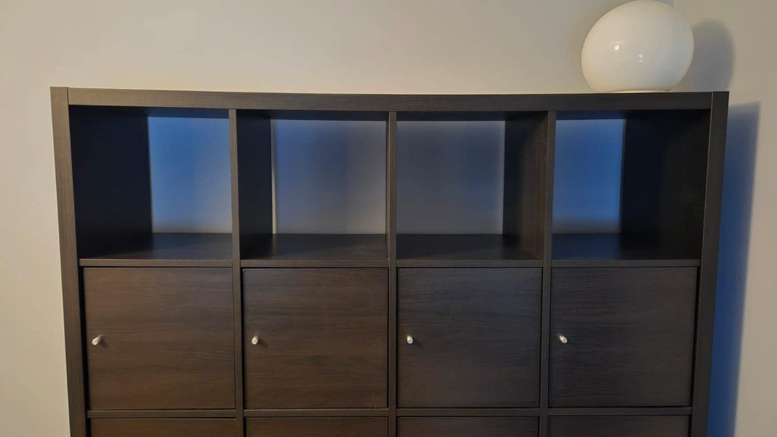 Kallax regał Ikea ciemny 4x4