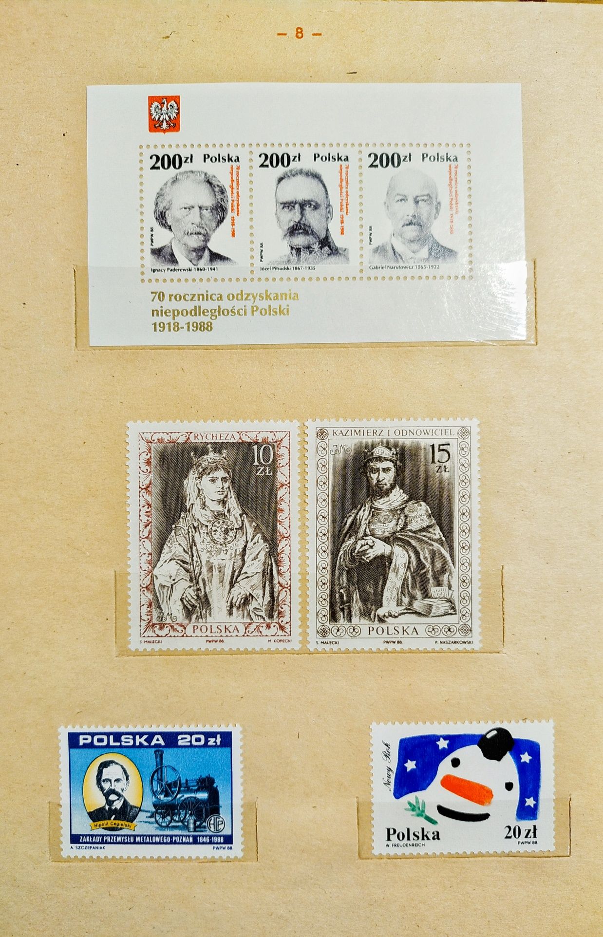 Klaser jubileuszowy ze znaczkami czystymi tom XVII Polska 88-89