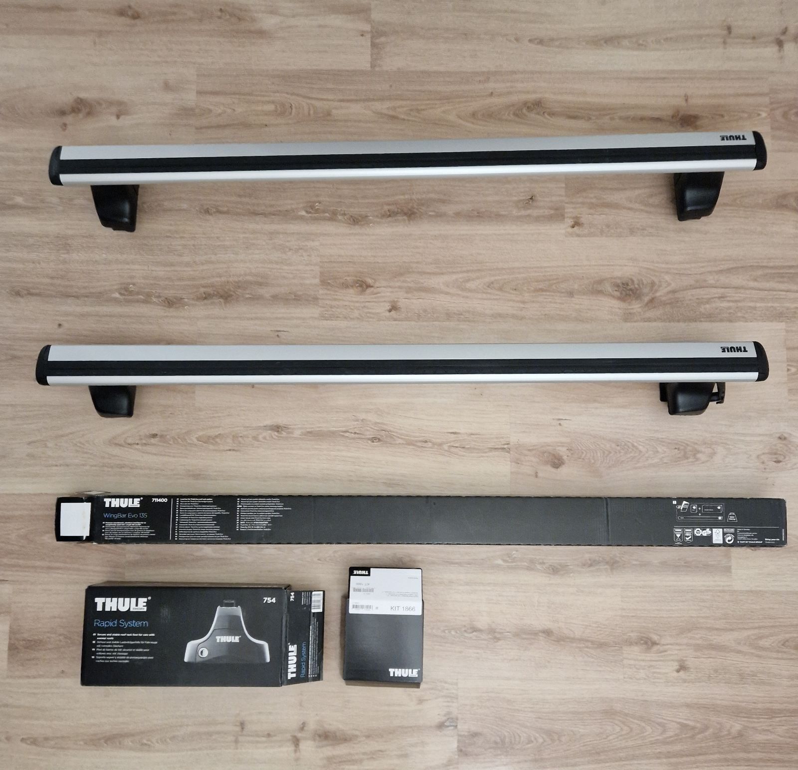 Bagażnik Thule Rapid system 754, KIT 1866, belki WingBar EVO 135 alu