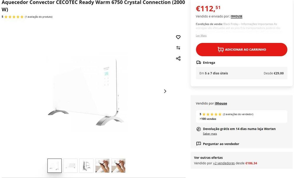 Cecotec Radiador Eléctrico Bajo Consumo Ready Warm 6750