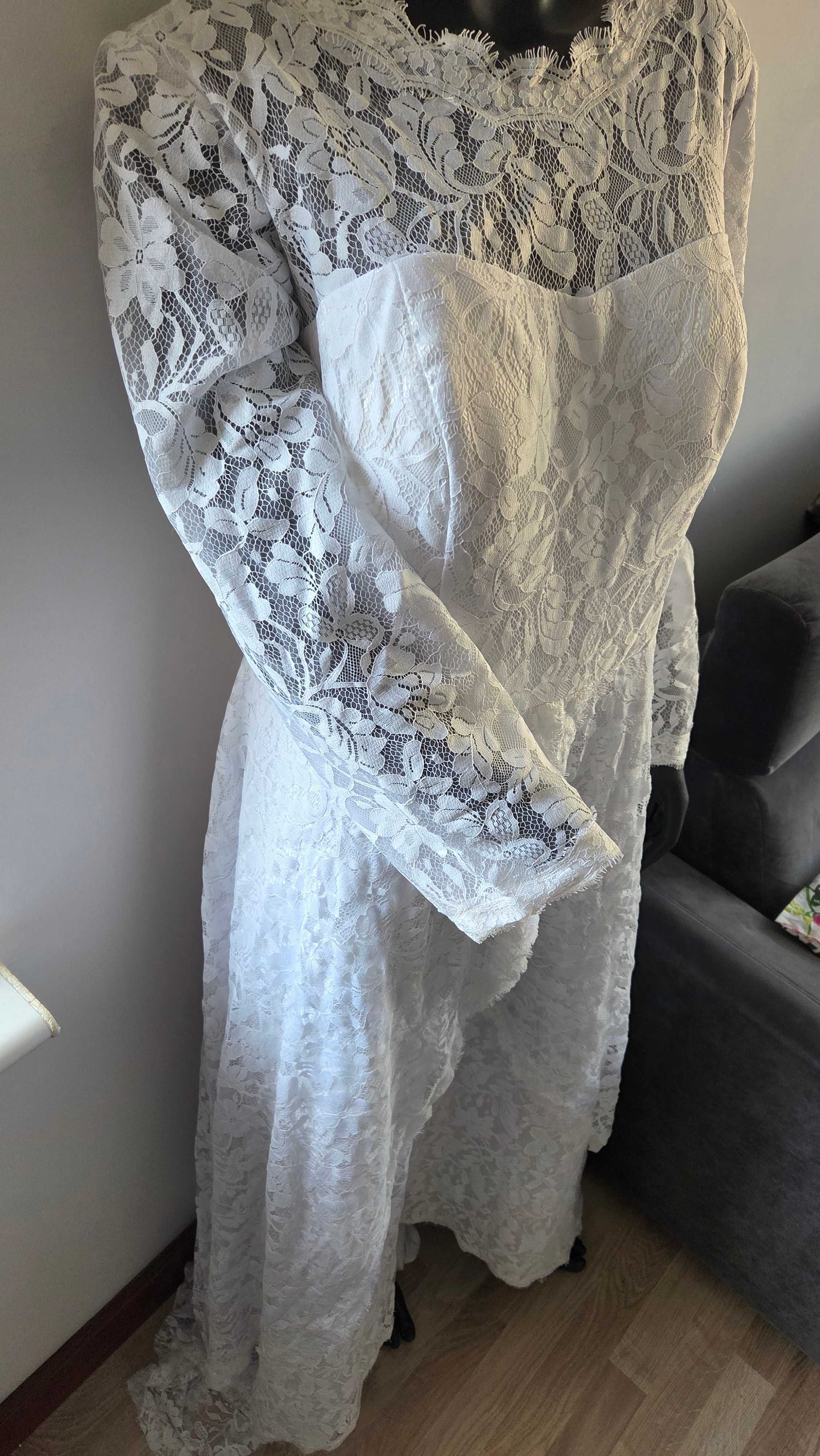 suknia ślubna plus size koronkowa duży rozmiar koronka 46