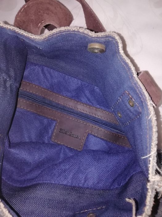 Carteira de senhora Salsa, em ganga e cabedal