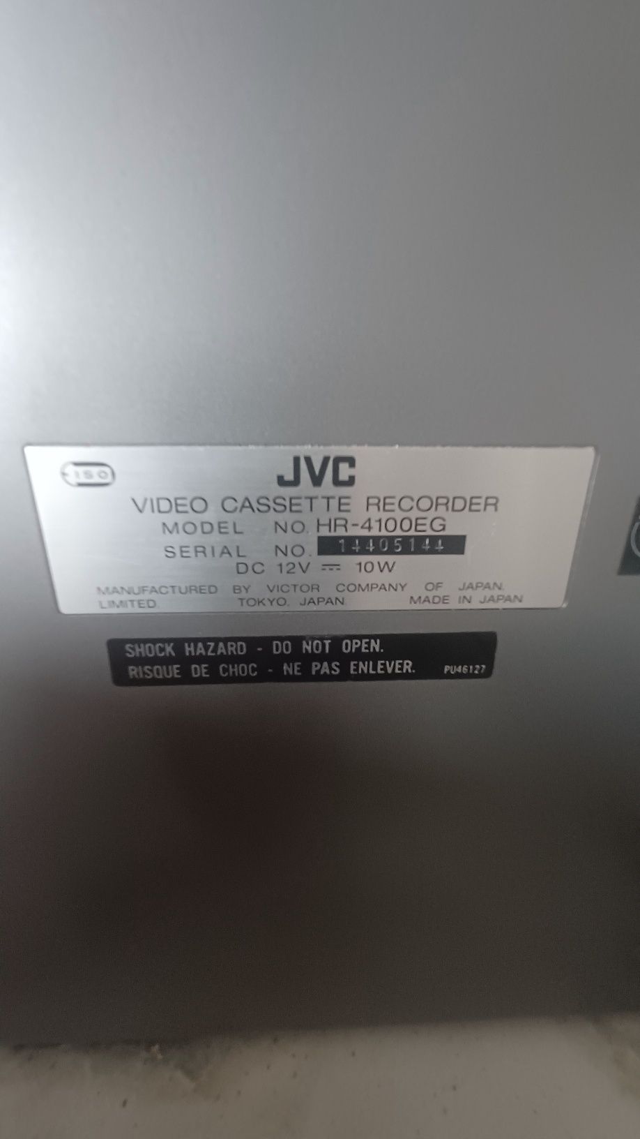 Gravador de video cassettes + camera + bateria portátil JVC