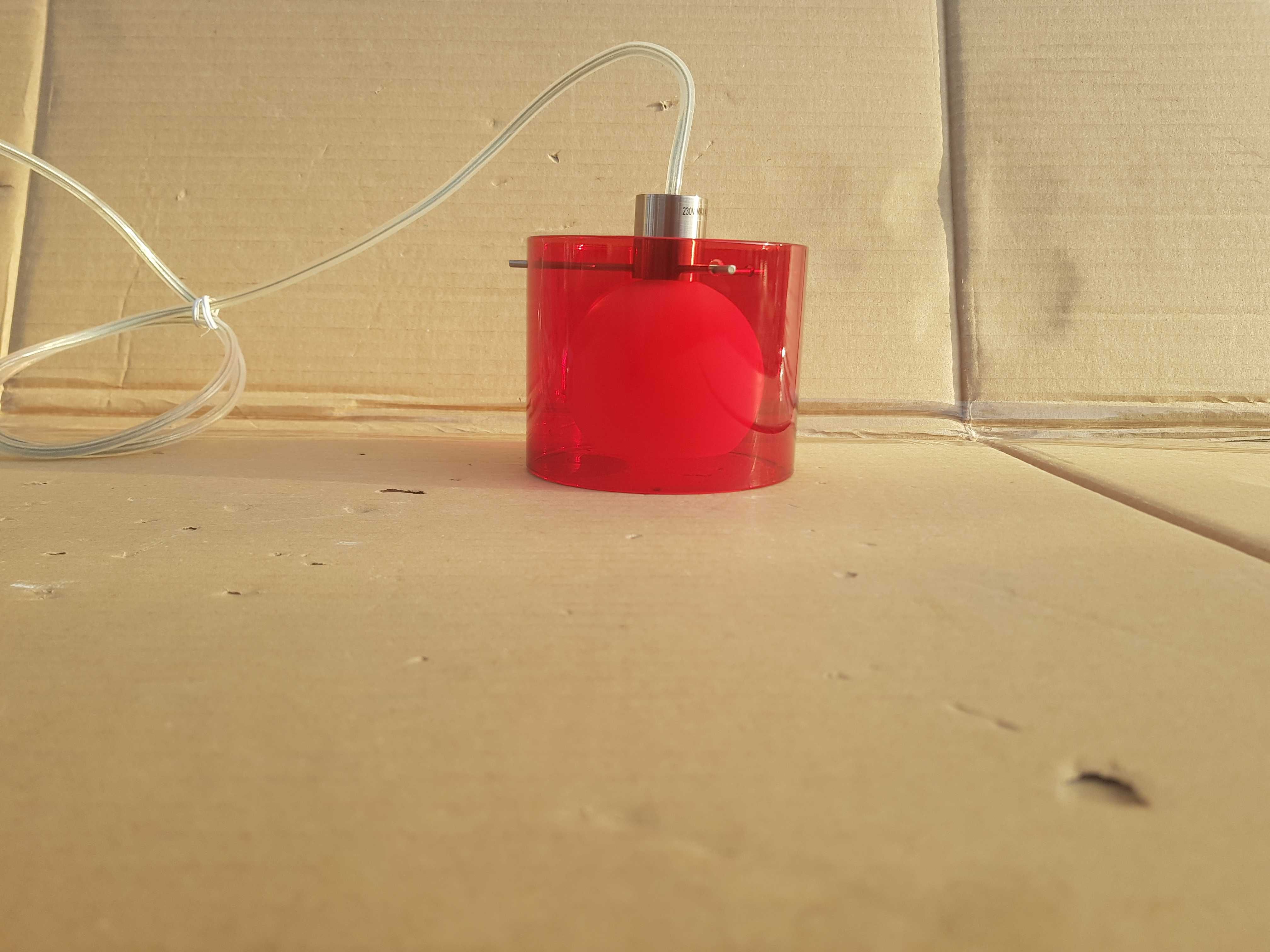 Lampa wisząca TUBA czerwona SZKŁO do przedpokoju 40W G9