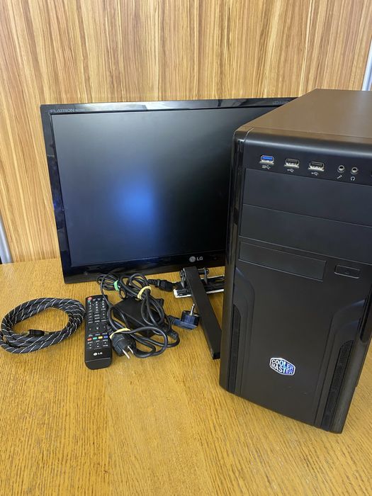 Komputer PC Intel i5 7400,16 GB HyperX, GF, SSD, monitor 27”