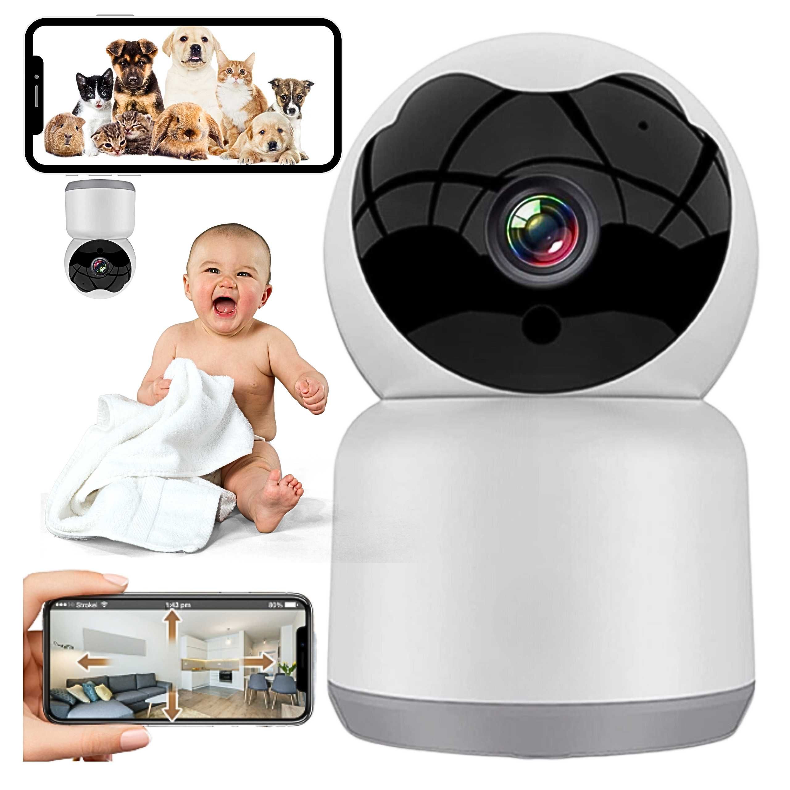 Elektroniczna Niania Kamera Obrotowa Baby Monitor Tryb Nocny HD WI-FI