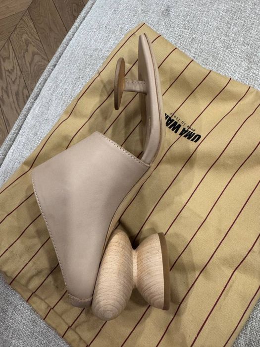 ПРОДАЖ ДО 20.12!!! Шкіряні бежеві мюлі Uma Wang