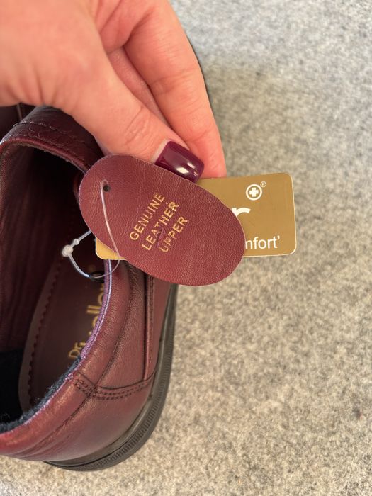 Skórzane burgundowe buty - dr Keller