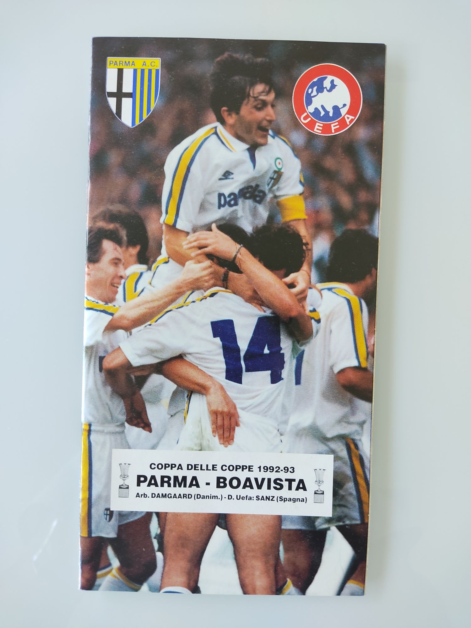 Programa oficial Parma Boavista taça das taças 1992 e 93