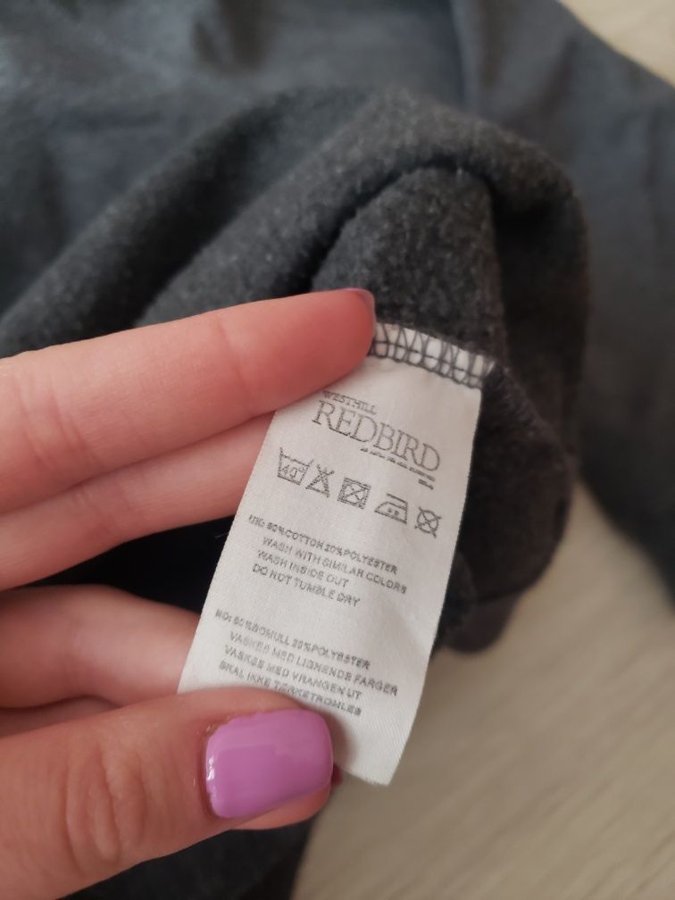 Bluza bez kaptura szary sweter bawełniany