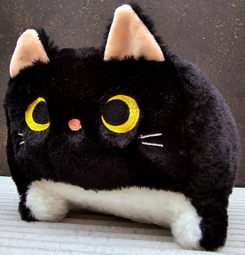Ekstra pluszak maskotka Kot Kotek kwadratowy czarny nowy