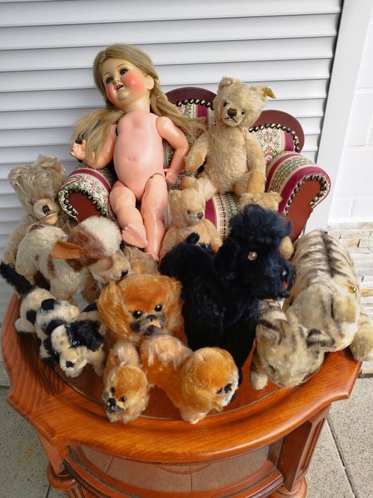 Steiff медведь , собака