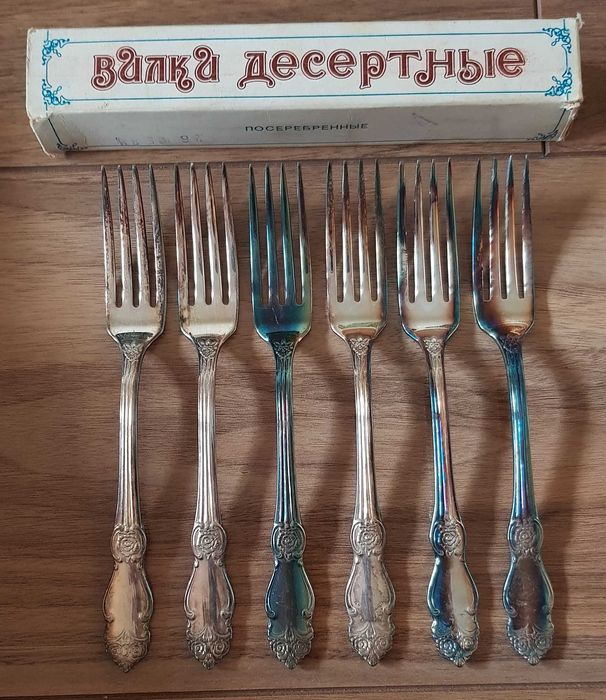 Komplet posrebrzanych widelców, 6 szt.