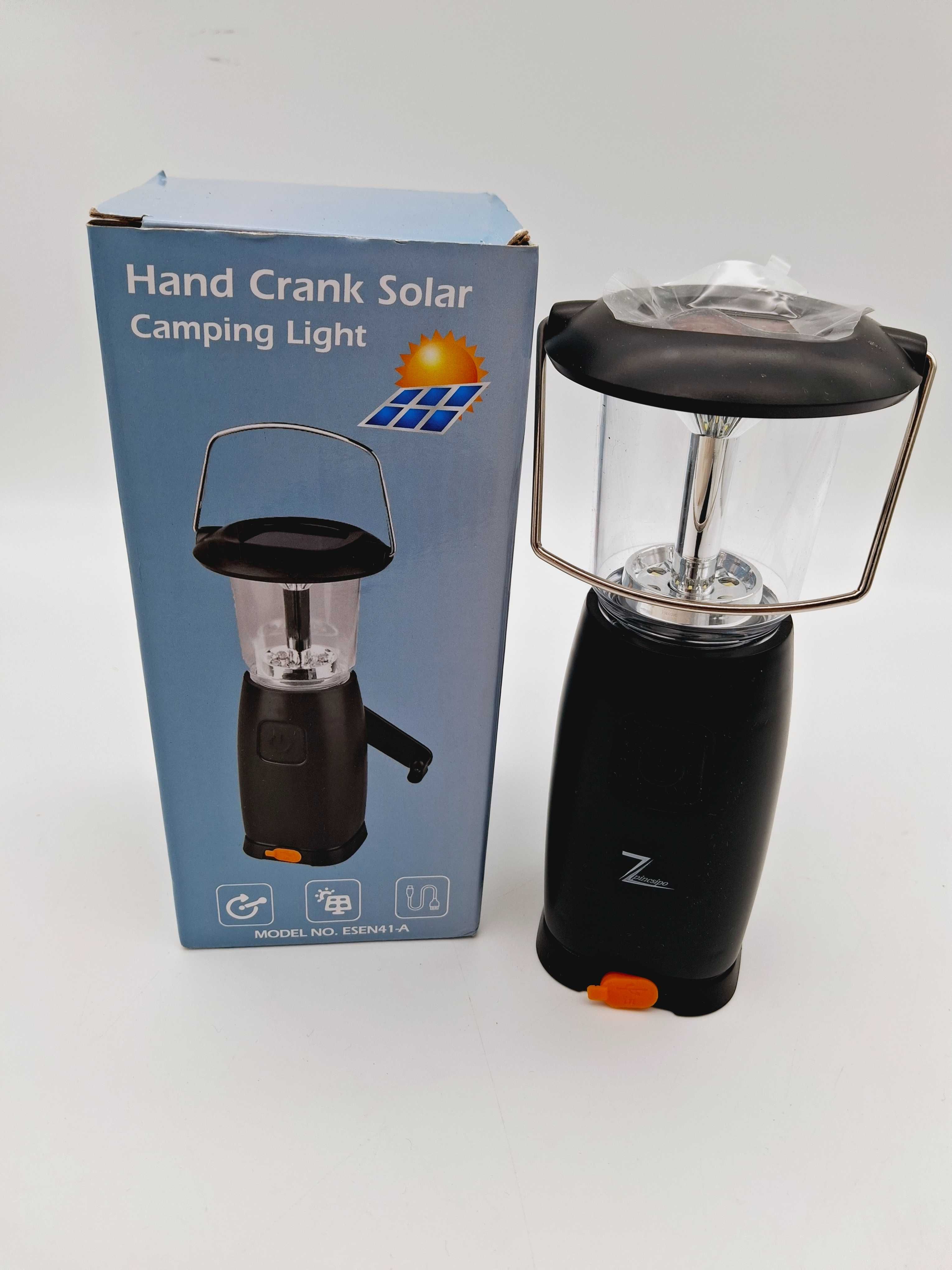 Lampka Turystyczna Solarna USB Dynamo Ręczne Jak Nowa!
