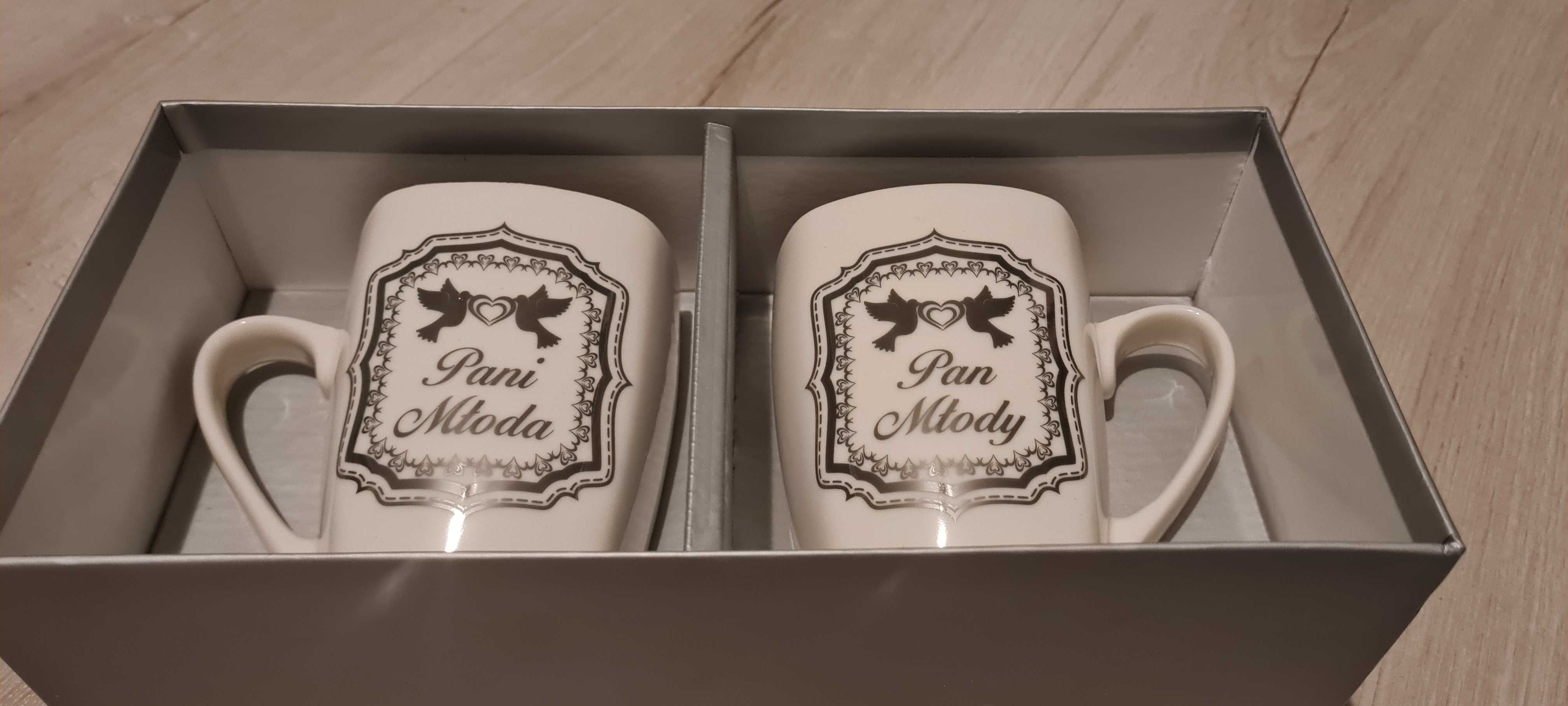 Kubki Mąż i Żona Prezent Ślubny Porcelana