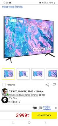 Telewizor Samsung 65″ Crystal UHD 4K CU7192