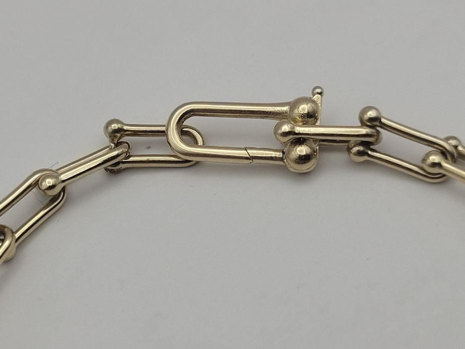 Nowa Złota bransoletka złoto próby 585, spinacze ocechowana dł 19 cm