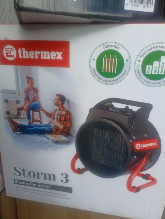 3 кВт.Гарантія 24 місяця. Termex storm 3, тепловен.- Обігрівачі керамі